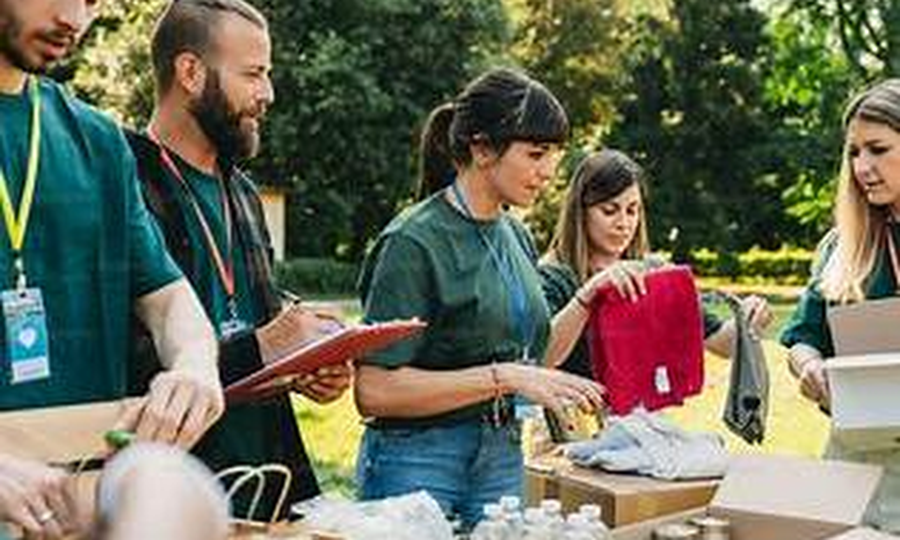 Volunteers serving the community